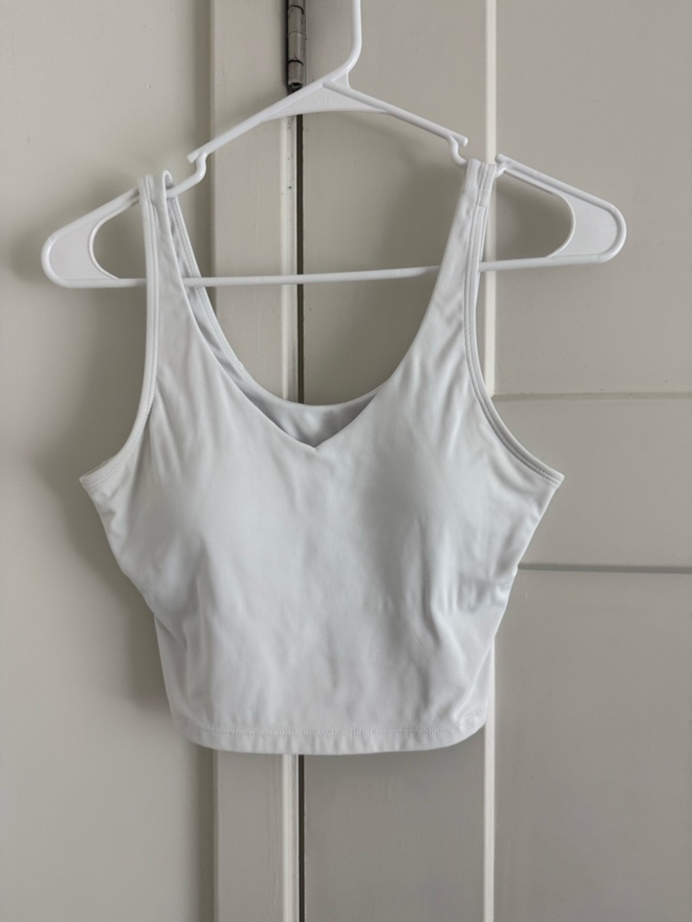 White V-Neck Crop Tank Top - Women